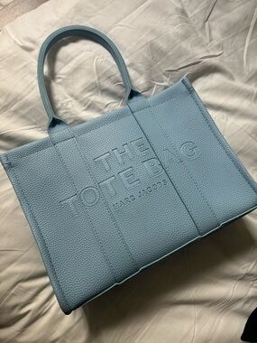 Marc Jacobs Light Blue Pebbled Leather Tote